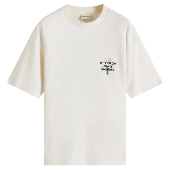 Drôle De Monsieur Slogan Fleur T-shirt Off White