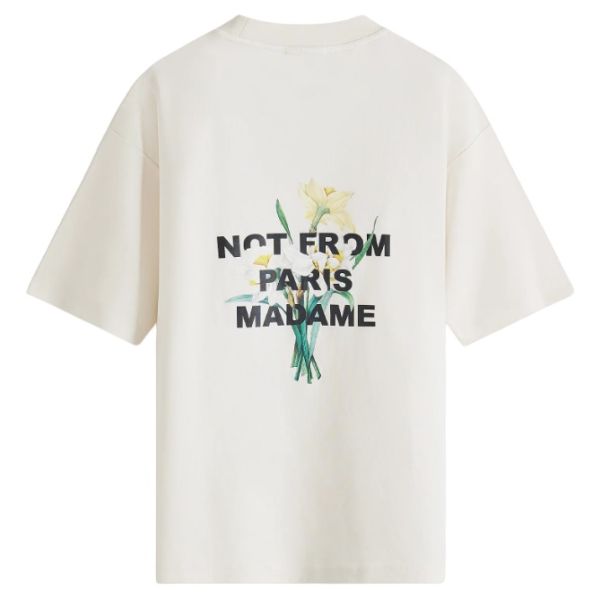 Drôle De Monsieur Slogan Fleur T-shirt Off White