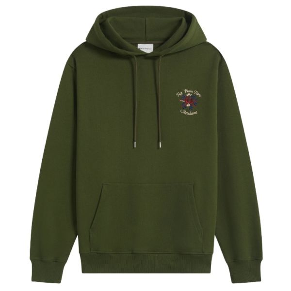 Drôle De Monsieur Slogan Fleurs Hoodie Donker Groen