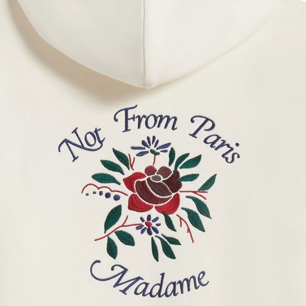 Drôle De Monsieur Slogan Fleurs Hoodie Off White