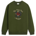 Drôle De Monsieur Slogan Fleurs Sweater Donker Groen