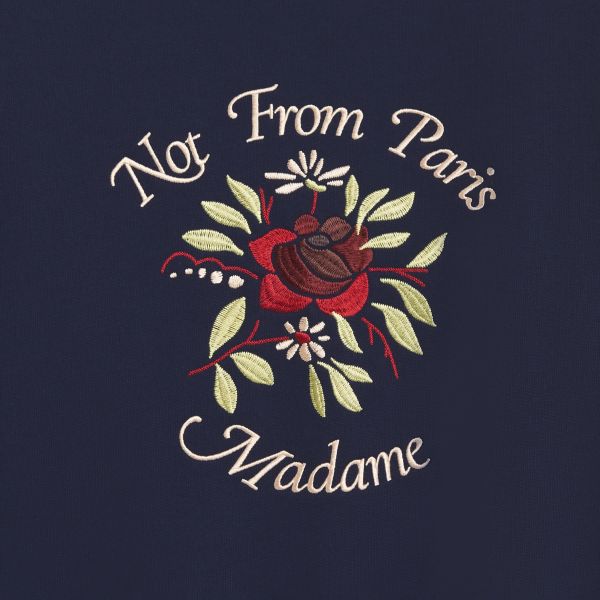 Drôle De Monsieur Slogan Fleurs Sweater Navy