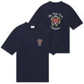 Drôle De Monsieur Slogan Fleurs T-shirt Navy