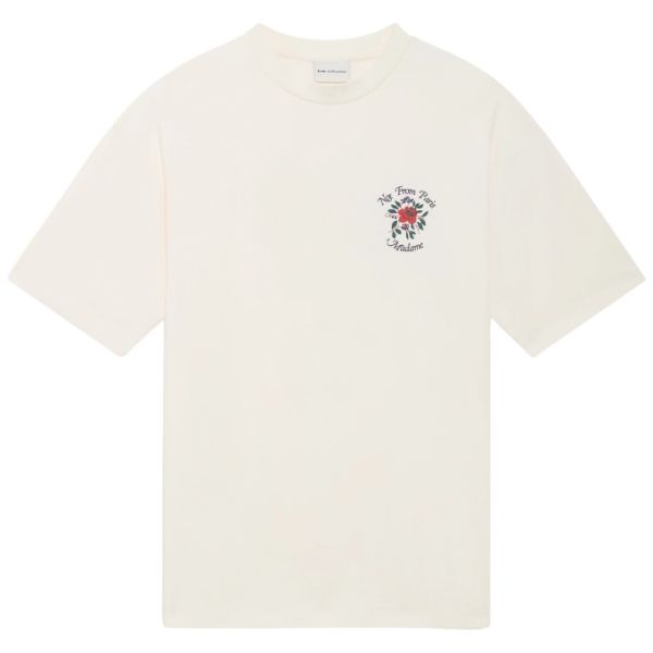 Drôle De Monsieur Slogan Fleurs T-shirt Off White
