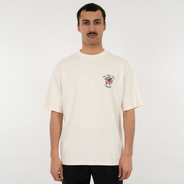 Drôle De Monsieur Slogan Fleurs T-shirt Off White