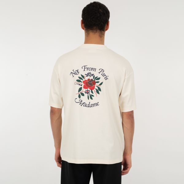 Drôle De Monsieur Slogan Fleurs T-shirt Off White