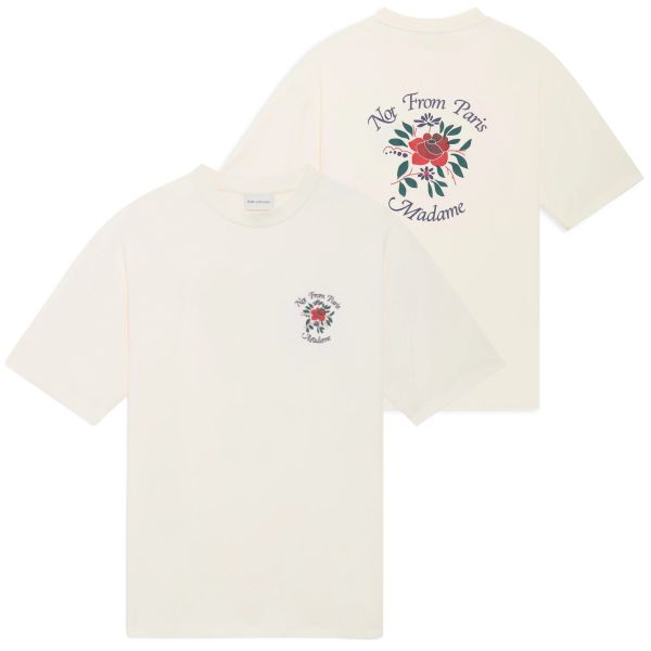 Drôle De Monsieur Slogan Fleurs T-shirt Off White