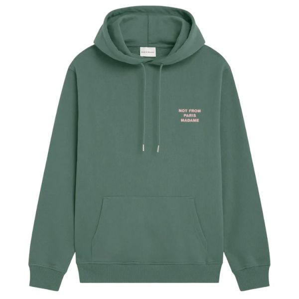 Drôle De Monsieur Slogan Hoodie Donker Groen