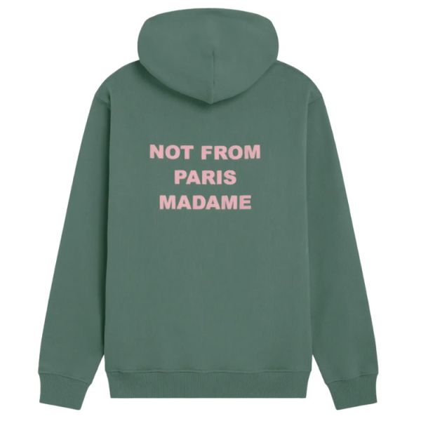 Drôle De Monsieur Slogan Hoodie Donker Groen