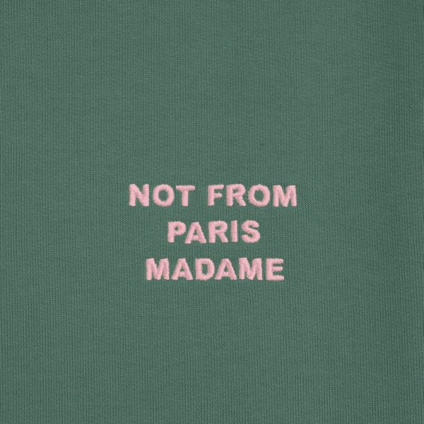 Drôle De Monsieur Slogan Hoodie Donker Groen