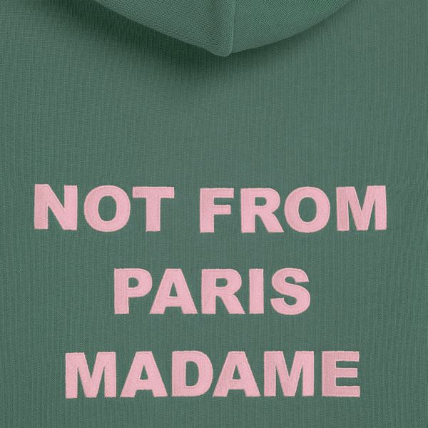 Drôle De Monsieur Slogan Hoodie Donker Groen