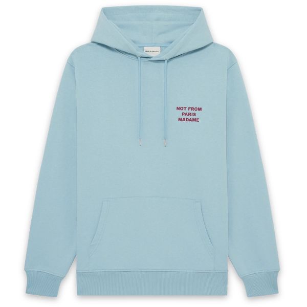 Drôle De Monsieur Slogan Hoodie Licht Blauw