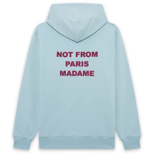 Drôle De Monsieur Slogan Hoodie Licht Blauw