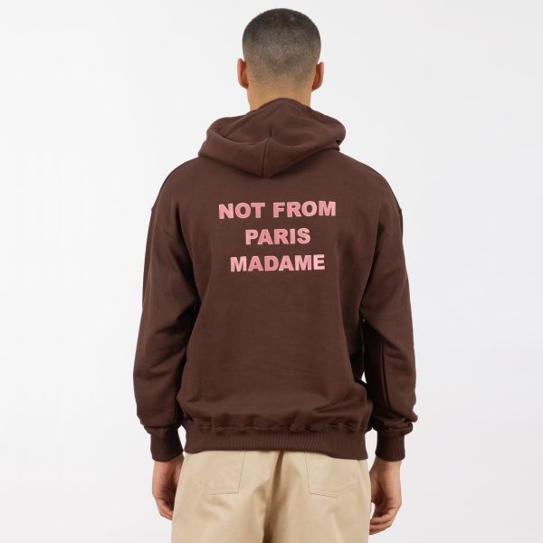 Drôle De Monsieur Slogan Hoodie Bordeaux