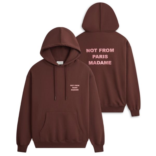 Drôle De Monsieur Slogan Hoodie Bordeaux
