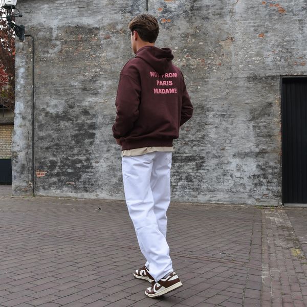 Drôle De Monsieur Slogan Hoodie Bordeaux