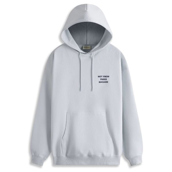 Drôle De Monsieur Slogan Hoodie Licht Blauw