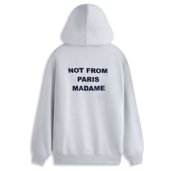 Drôle De Monsieur Slogan Hoodie Licht Blauw
