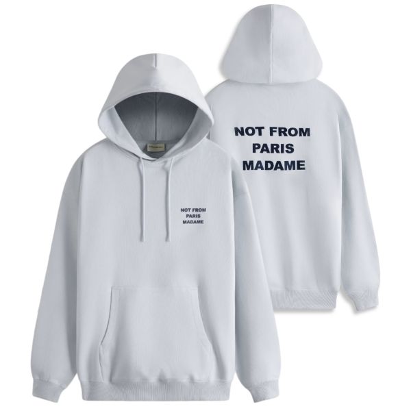 Drôle De Monsieur Slogan Hoodie Licht Blauw