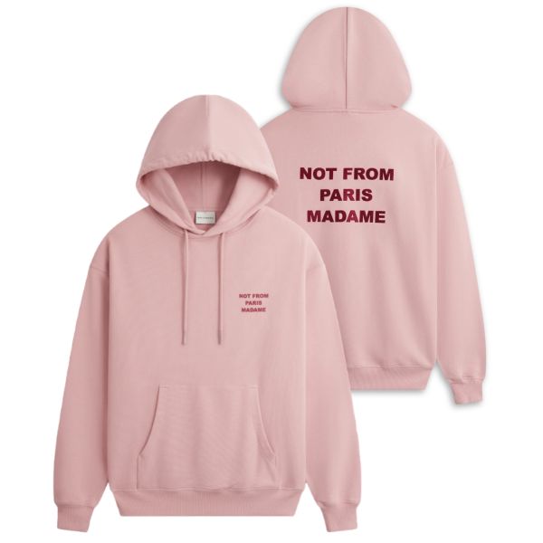 Drôle De Monsieur Slogan Hoodie Roze