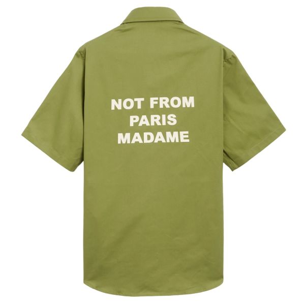 Drôle De Monsieur Slogan Overhemd Groen