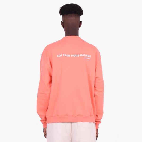 Drôle De Monsieur Slogan Pocket Sweater Peach