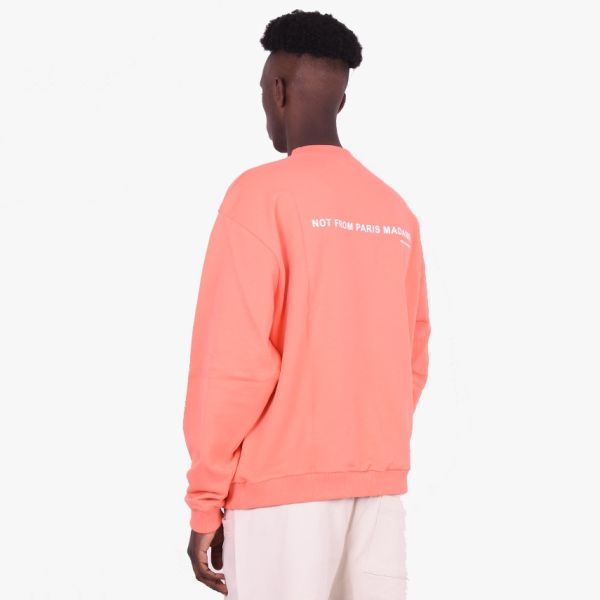 Drôle De Monsieur Slogan Pocket Sweater Peach