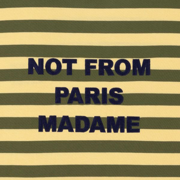 Drôle De Monsieur Slogan Rayè T-shirt Geel/Groen