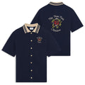 Drôle De Monsieur Slogan Rose Piqué Overhemd Navy