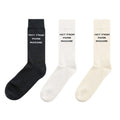 Drôle De Monsieur Slogan Sokken 3-Pack Zwart/Wit/Beige
