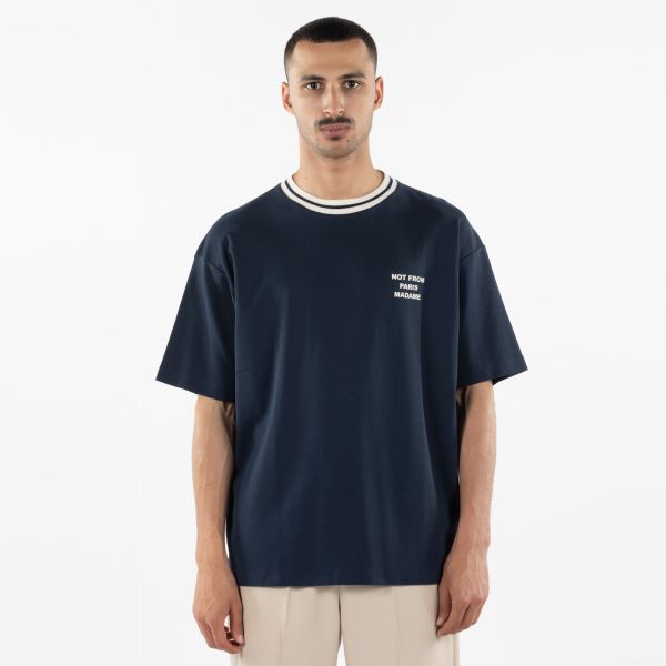 Drôle De Monsieur Slogan Sport T-shirt Navy