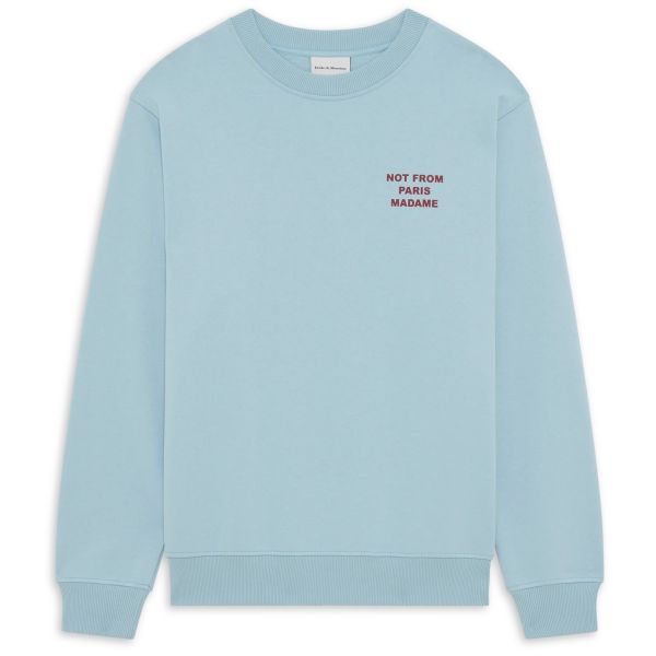 Drôle De Monsieur Slogan Sweater Licht Blauw