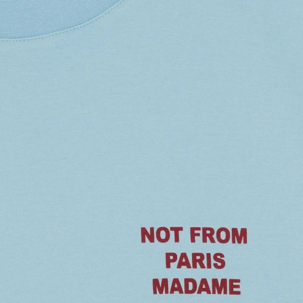 Drôle De Monsieur Slogan T-shirt Licht Blauw