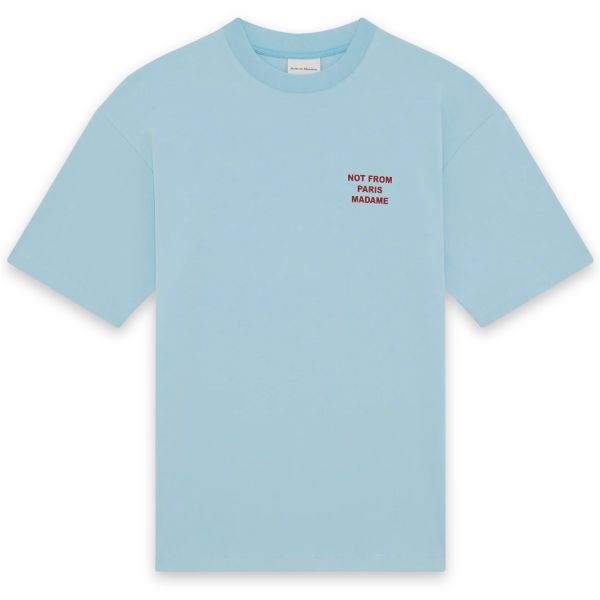 Drôle De Monsieur Slogan T-shirt Licht Blauw