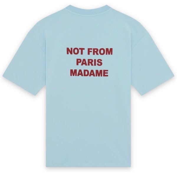 Drôle De Monsieur Slogan T-shirt Licht Blauw