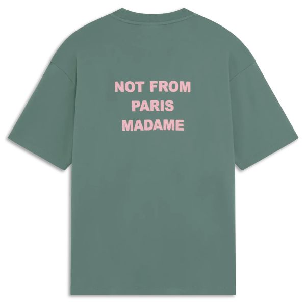Drôle De Monsieur Slogan T-shirt Donker Groen