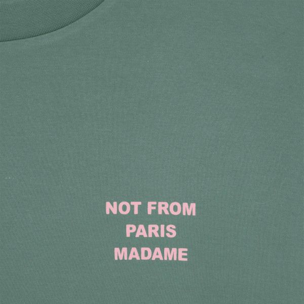 Drôle De Monsieur Slogan T-shirt Donker Groen
