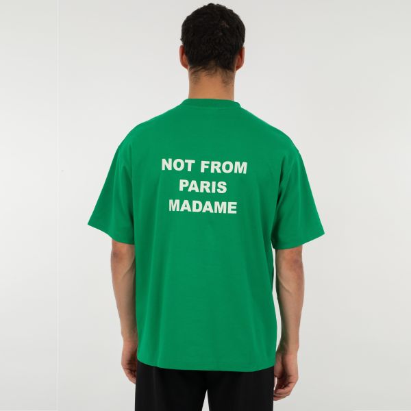 Drôle De Monsieur Slogan T-shirt Groen