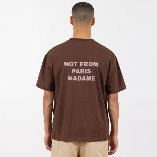 Drôle De Monsieur Slogan T-shirt Bordeaux