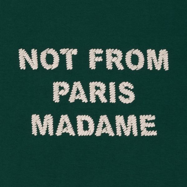 Drôle De Monsieur Slogan T-shirt Donker Groen