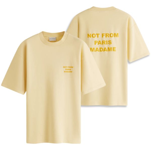 Drôle De Monsieur Slogan T-shirt Geel