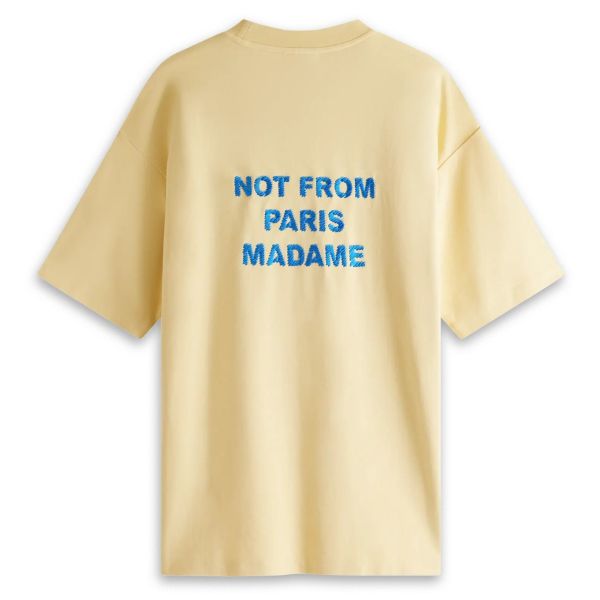 Drôle De Monsieur Slogan T-shirt Geel