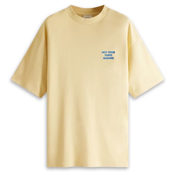 Drôle De Monsieur Slogan T-shirt Geel