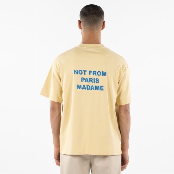 Drôle De Monsieur Slogan T-shirt Geel