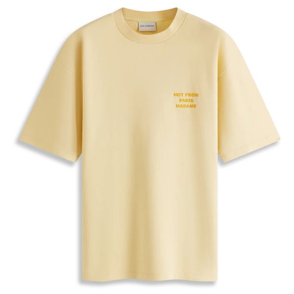 Drôle De Monsieur Slogan T-shirt Geel