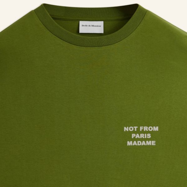 Drôle De Monsieur Slogan T-shirt Groen