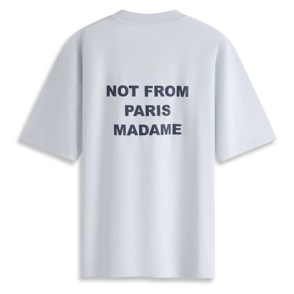 Drôle De Monsieur Slogan T-shirt Licht Blauw