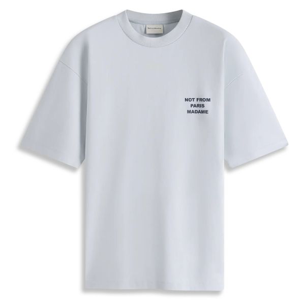 Drôle De Monsieur Slogan T-shirt Licht Blauw