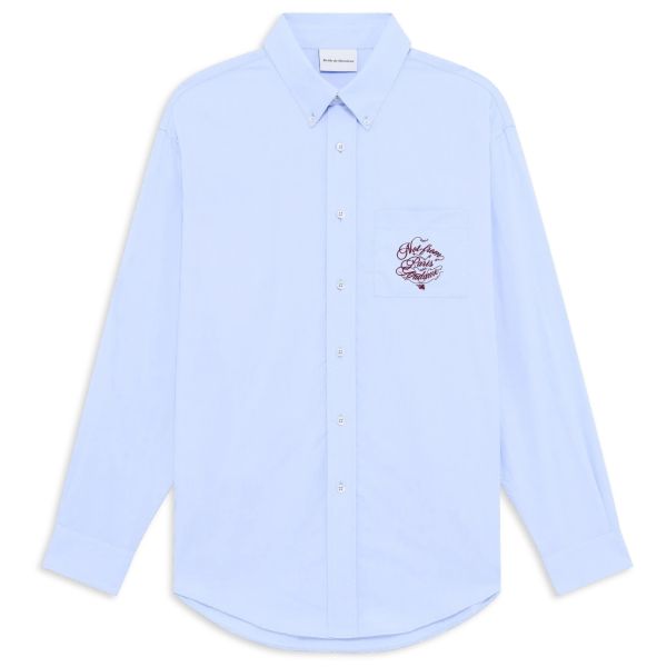 Drôle De Monsieur Slogan Vignes Overhemd Licht Blauw