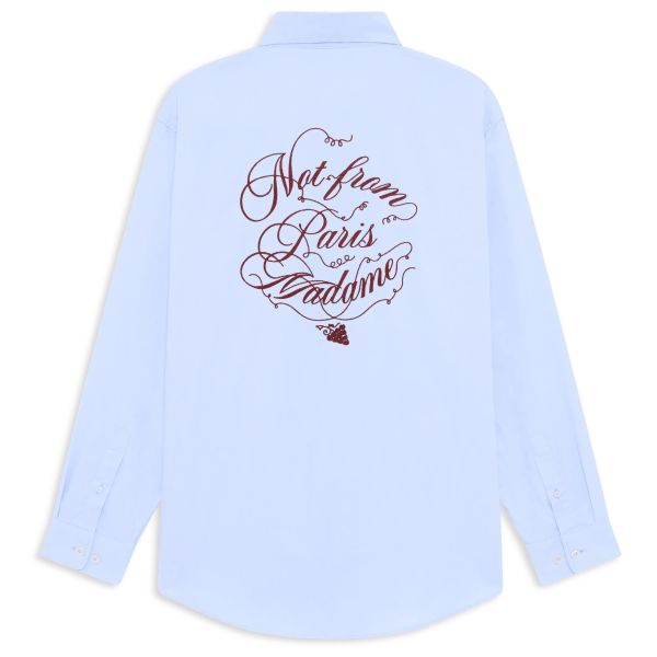Drôle De Monsieur Slogan Vignes Overhemd Licht Blauw